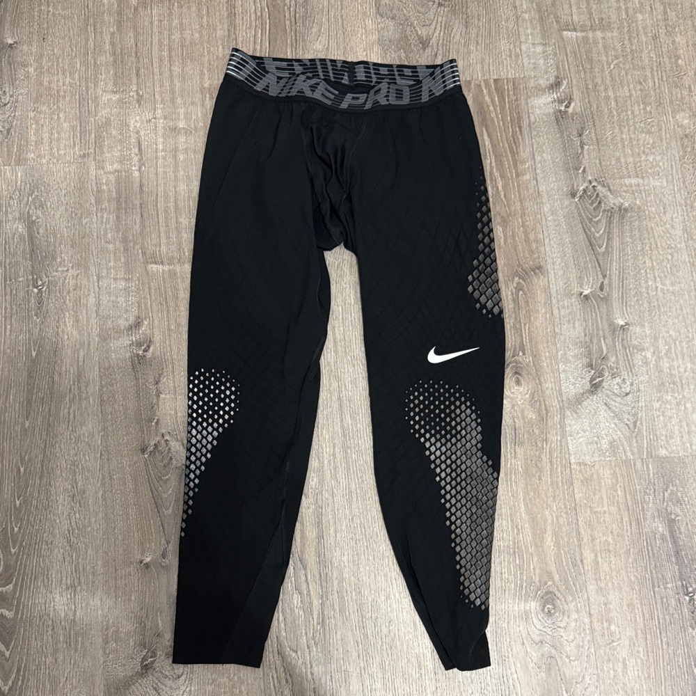 Nike Pro Combat Hyper Strong MLB Black and Gray Compression Leggings XL